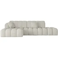altdecor Ecksofa Samt mit Schlaffunktion 2-Sitzer Creme