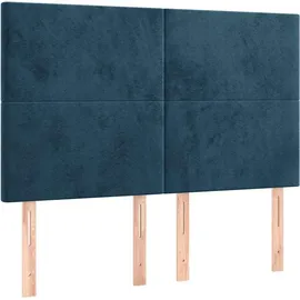 vidaXL Boxspringbett 140 x 190 cm Dunkelblau