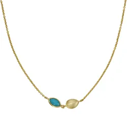 Zeeme Gemstones Hals-Kette 925 Sterling Silber vergoldet