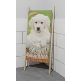 Jerry Fabrics Duschtuch Badetuch Strandtuch Hund 70 x 140cm grün beige