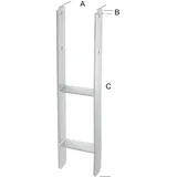 Hadra H-Pfostenträger 91 x 5 cm Weiß/Feuerverzinkt