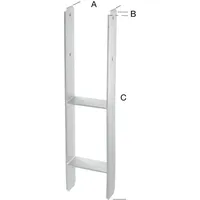 Hadra H-Pfostenträger 91 x 5 cm Weiß/Feuerverzinkt