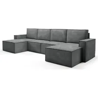 BETTSO klassisch Polsterecke aus Kord ORTO modular Dunkelgrau - Dunkelgrau