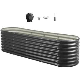 Vevor Hochbeet Pflanzbeet Metall 240 x 60 x 56 cm Dunkelgrau