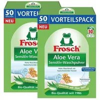 FROSCH Frosch sensitiv Waschpulver Aloe Vera 3,3kg - Hohe Waschkraft (2er Pac Vollwaschmittel