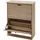 MCW Schuhkipper MCW-K45, Schuhschrank Schuhregal, 81x60x25cm 2 Klappen, Paulownia Holz ~ naturbraun