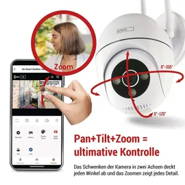 EMOS GoSmart Outdoor Überwachungskamera 5MP mit App 2K Smart Home IP-Kamera, IP65 wasserdicht H4057