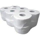 Netuno 12 x Toilettenpapier Großrolle Klopapier Toilettenpapi für Halter Abroller weiß Premium 2-lagig für wc toilet Toiletten Reinigung Klo