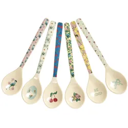 RICE Melamin Teelöffel Show Your True Colors 6er-Set, diverse Farben