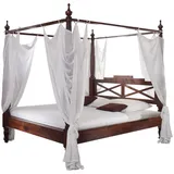 Massivmoebel24 Himmelbett 200 x 200 cm Braun