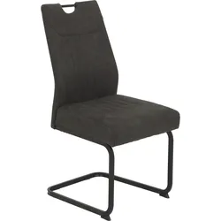 Esszimmerstuhl HELA "KLAUDIA Schwingstuhl", schwarz (vintage anthrazit, schwarz, schwarz), B:49cm H:100cm T:61cm, 100% Polyester, Stühle, Komfortsitz mit Federkern