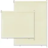 SUBTLETY 140x240cm Senkrechtmarkise Seitenzugrollos ohne Bohren Verdunkelungsrollo Set UV-Schutz Springrollos mit Reflektierende Thermofunktion Außenrollos für Fenster Türen Garten (Beige)