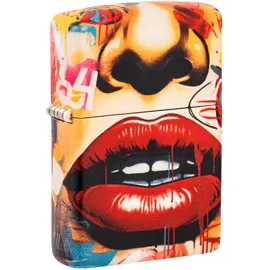 Zippo Sturmfeuerzeug - Street Art Face Design, 540°, Color Image - Nachfüllbar - Wiederverwendbar - Windfestes Design - Geschenkbox - Made in USA