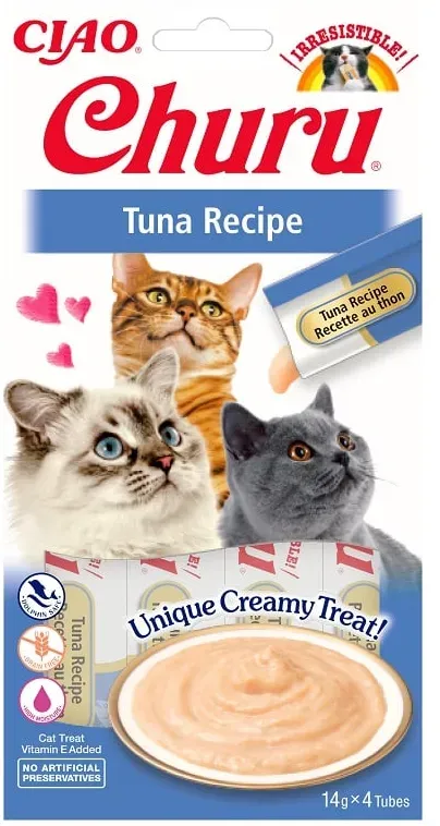 INABA Churu Cat cremiges Thunfisch-Katzenleckerli 4x14g