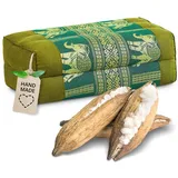 livasia Stützkissen Yogakissen (Deluxe) - 17x34x12cm, Kapok, vegan, handgefertigt grün