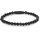 Rebel & Rose Black Rocks Armband aus 6mm schwarzen Naturstein mit Edelstahlverschluss RR-60088-B-M Größe Unisex