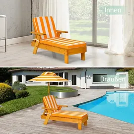 Costway Sonnenliege 92 x 49 x 106 cm Orange