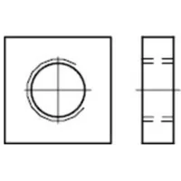Industrial Quality Supplies DIN 562 Vierkantmutter, niedrige Form, Edelstahl