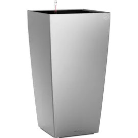 LECHUZA Cubico 50 Komplettset 50 x 50 x 95 cm silber metallic