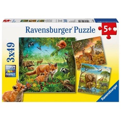 Ravensburger Puzzle »Tiere der Erde Puzzle 3 x 49 Teile«, Puzzleteile