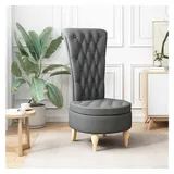 vidaXL Schlafsessel Thron Stoff 56,5 x 70 x 110 cm Dunkelgrau mit Rollen