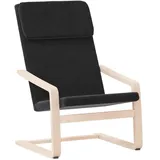 vidaXL Relaxsessel Schwarz Polyester 82 x 98 x 82 cm Schwarz mit Kissen