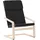 vidaXL Relaxsessel Schwarz Polyester 82 x 98 x 82 cm Schwarz mit Kissen