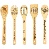 Bienen-Holzlöffel, Pfannenwender-Set, Kochutensilien mit Bienenmotiv, Antihaftbeschichtung, Schnitzlöffel, verbranntes Kochgeschirr, Küchenhelfer-Set, Einzugsgeschenk, ene Tischsets Aus Kunststoff