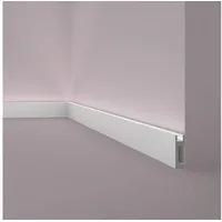 NOEL & MARQUET & MARQUET Zierleiste Stuckleiste für Indirekte Beleuchtung Inkl. Licht-diffusor Modernes Design Grau