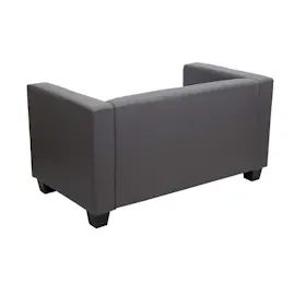Mendler 2er Sofa Couch Loungesofa Lille ~ Kunstleder, dunkelgrau