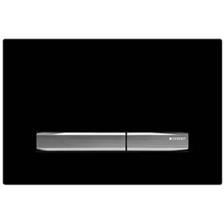 Betätigungsplatte SIGMA50 schwarz/ glanz-chrom/ chrom-gebürstet, 2-Mengen-Spülung - 115788DW2