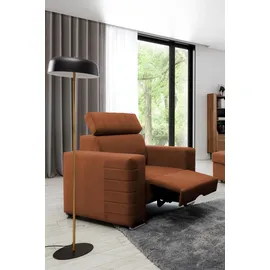 Fun Möbel Fernsehsessel CANTON Stoff 94 x 92 x 0 cm Rostbraun mit Kissen