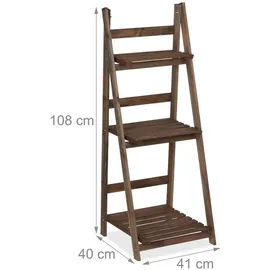 Relaxdays Blumentreppe 108 x 41 x 40 cm Dunkelbraun