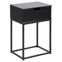 Nachttisch ACTONA GROUP "Mitra", schwarz, B:40cm H:61,5cm, Tische, Nachttisch, Nachtschrank mit 1 Schublade, Weiss oder Schwarz
