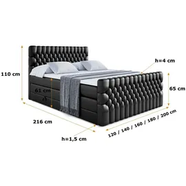 altdecor Serene-Z King 200 x 200 cm H3/H4 Schwarz