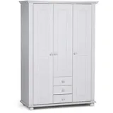 moebel-eins Lorelei Kleiderschrank 3trg, Material Massivholz, Kiefer Weiss