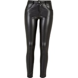 URBAN CLASSICS Stoffhose Urban Classics Damen Ladies Mid Waist Synthetic Leather Pants (1-tlg) schwarz 26
