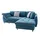 luma-home Ecksofa mit Schlaffunktion und Bettkasten 250x190 cm, Wellenfedern, Ottomane rechts, Mikrofaser Blau, / 17101