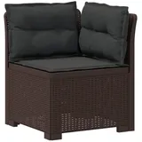vidaXL 1-Sitzer Garten-Sofa mit Kissen Rattan-Look PP Braun