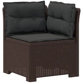 vidaXL 1-Sitzer Garten-Sofa mit Kissen Rattan-Look PP Braun