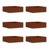 vidaXL Raseneinfassung 6 pcs Rostig 40 x 40 x 13 cm