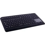 Gett InduProof Advanced silicone keyboard with touchpad and NUM block IP68 desinfectable 104 keys VE (DE, Kabelgebunden), Tastatur, Schwarz