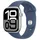 Apple Watch Series 10 GPS 46 mm Aluminiumgehäuse silber Sportarmband denim S/M