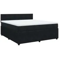 VidaXL Boxspringbett mit Matratze Schwarz 180x200 cm Samt