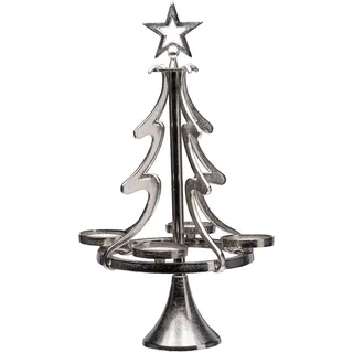 Adventsleuchter MY HOME "Tannenbaum, Weihnachtsdeko", silber (silberfarben, matt), H:99,00cm Ø:56,00cm, Aluminium, Kerzenhalter, Kerzenständer aus Aluminium, Höhe 99 cm