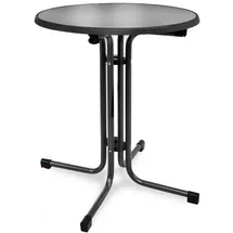 Beautissu Bistroni Bistrotisch Ø 70 x 70 cm Schwarz/Weiß