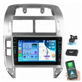 ESSGOO Für VW Polo 9N 2001-2009 CarPlay Android 15 Navi RDS Autoradio (RDS, Digitalradio (DAB), FM, AM, Carplay Android Auto Bluetooth EQ USB Navi WIFI) silberfarben