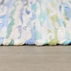 Myflair Teppich "Ameer", bunt (blau, grün mix), B:120cm H:10mm L:170cm, Baumwolle, Polyester, MYFLAIR MÖBEL & ACCESSOIRES, Teppiche, Teppich, Handweb Teppich, 90% Baumwolle, handgewebt, Scandi