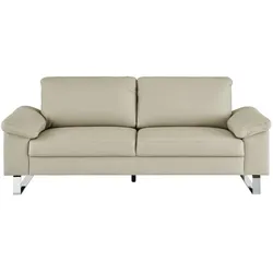 Max Schelling Ledersofa aus Echtleder Maximum , creme , Maße (cm): B: 204 H: 86 T: 97