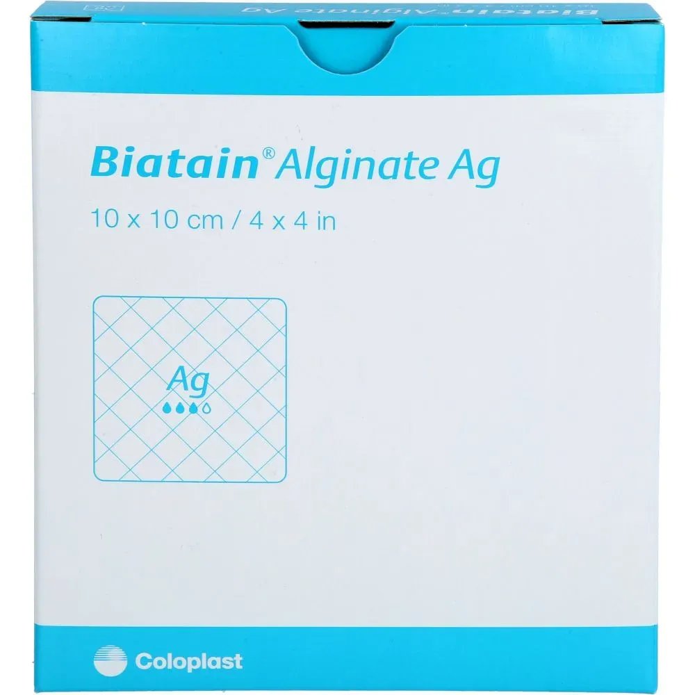 BIATAIN Alginate Ag Kompressen 10x10 cm mit Silber 10 St